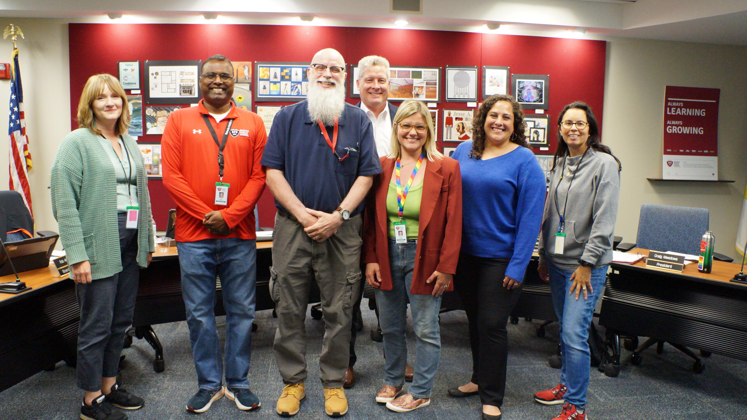 <p>Front (BESPA President): Kevin Botterman. Back (Board of Ed): Kristin, Rob, Aaron, Katy, Danielle, and Raquel.</p>
