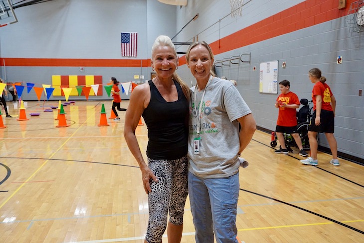<p>RMS PE Teacher Sandy Krantz (left) with BPS101 Physical Therapist Jen Curtis.</p>
