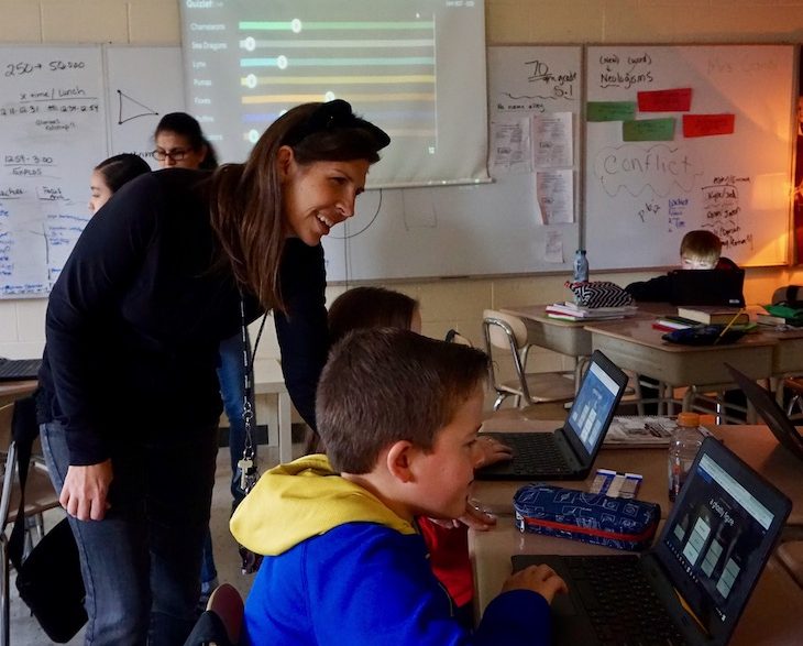 <p>In Lisa Rios’ language arts classroom, students participated in Quizlet Live to build on their Halloween vocabulary. RMS sixth-graders will now be referring to ghosts as “apparitions.”</p>
